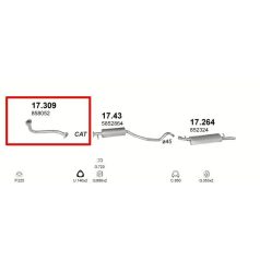 Kipufogócső, Opel Astra F, 1.6, 1992-2001.03