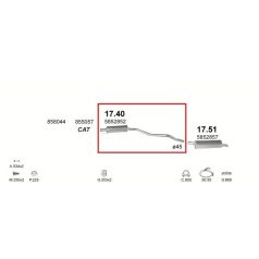   Kkipufogódob, hátsó, Opel Astra F, 1.4-2.0, 1991.07-1998.04