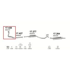 Kipufogó Y Opel Astra/Vectra 1.7D 91-