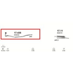 Kipufogócső, Opel Corsa A, 1.2, 1983-1993.02