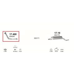 Kipufogó Y Opel Kadett D 1.6D 5a. 82-84