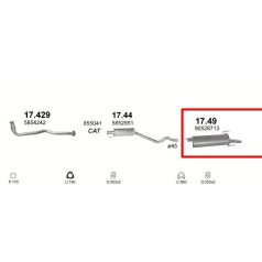 Kipufogódob, hátsó, Opel Astra F 1.4-1.7, 1993-1998