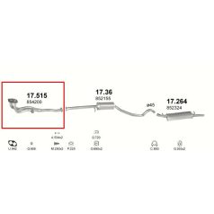 Kipufogócső Y, Opel Vectra A, 1.4-1.6, 1988-1992.08