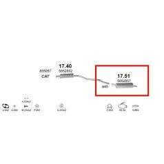   Kipufogódob, hátsó, Opel Astra F kombi, Kadett E kombi, 1.4-2.0, 1984-1998.02