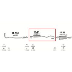 Kipufogó dob Opel Vectra 1.6/1.7D közép