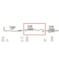 Kipufogódob, hátsó, Opel Vectra 1.6-1.7D, 1995-1997.10
