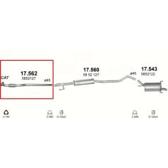   Kipufogócső, Opel Corsa C Hatchback, Tigra, Meriva, 1.2-1.4, 2000-2006.07