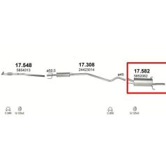 Kipufogódob, hátsó, Opel Astra G, 1.2, 1998-2004.09