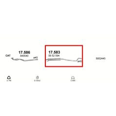 Kipufogódob, közép, Opel Corsa C 1.7, 2004-