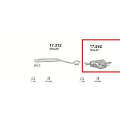   Kipufogódob, hátsó, Opel Astra G Hatchback, 1.6, 2003-2004.09