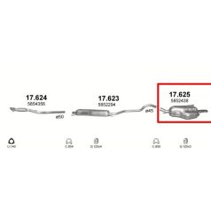 Kipufogódob, hátsó, Opel Zafira A, Van, 1.8, 2003-2005.06