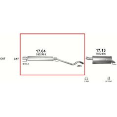   Kipufogódob, közép, Opel Astra H kombi 1.9D, 2008.04-2012.12