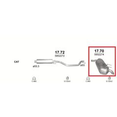   Kipufogódob, hátsó, Vectra C kombi, Signum, 1.9-2,2D, 2003-2008.12