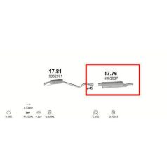   Kipufogódob, hátsó, Opel Astra F Sedan, Cabrio, 1.4-1.7, 1996-2001.03