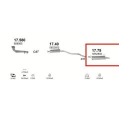   Kipufogódob, hátsó, Opel Astra F Kombi, Van, 1.6, 1995-1998.02