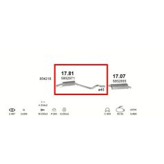 Kipufogódob, közép, Opel Astra F, 1.7-2.0, 1993-1998.04