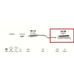   Kipufogódob, hátsó, Peugeot 106 Hatchback, 1.0-1.6, 1991-2004