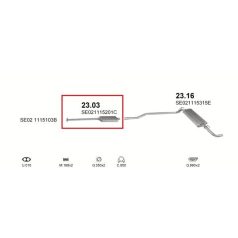 kipufogó dob Seat Malaga/Ibiza közép 85-