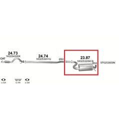   Kipufogódob, hátsó, Seat Altea, Altea XL, Leon, Toledo Hb, 1.4, 2007-2012.12