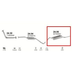 Kipufogódob, hátsó, Skoda Favorit, 1.3, 1989-1996