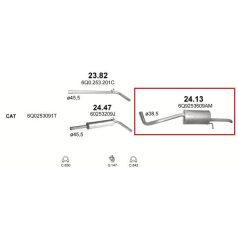 Kipufogódob, hátsó, Skoda Fabia Kombi, 1.2, 2005-2010.03
