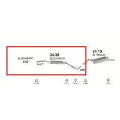   Kipufogódob, közép, Skoda Felicia Hatchback, 1.3, 1998-2001