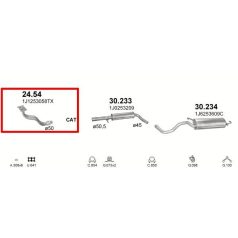   Kipufogócső, Skoda Octavia, Audi A3, Seat Leon, Seat Toledo, Skoda Oct., VW Golf IV, Bora, 1996-2007