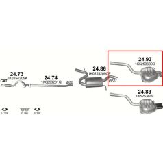 Kipufogódob, hátsó, Skoda Octavia II 1.4/2.0, 2008-2013