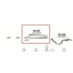 Kipufogódob, közép, Toyota RAV 4, 2.2, 2005-2008.11