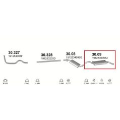 Kipufogó dob VW.Golf 1.1/1.3 hátsó 85-92