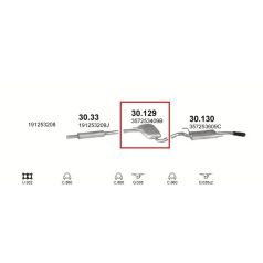 Kipufogódob, VW Passat 1.8/1.8GT közép 88-