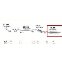 Kipufogódob, VW Golf III 1.8 közép 91-
