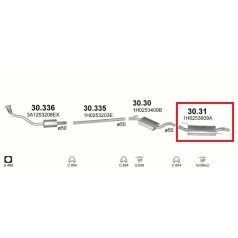 Kipufogódob, VW.Golf III 1.8/2.0/1.9TD hát