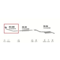 Kipufogó Y VW.Golf/Jetta 1.6TD