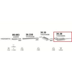 Kipufogódob, VW Vento 1.8/2.0/1.9D hátsó