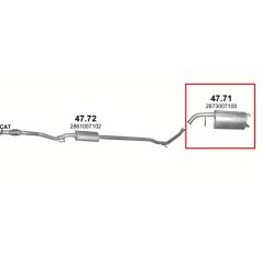   Kipufogó, hátsó, Kia Picanto Hatchback, 1.0-1.1, 2004-2011.04