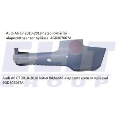   Audi A6 C7 2010-2018 hátsó lökhárító alapozott szenzor nyílással 4GD807067A