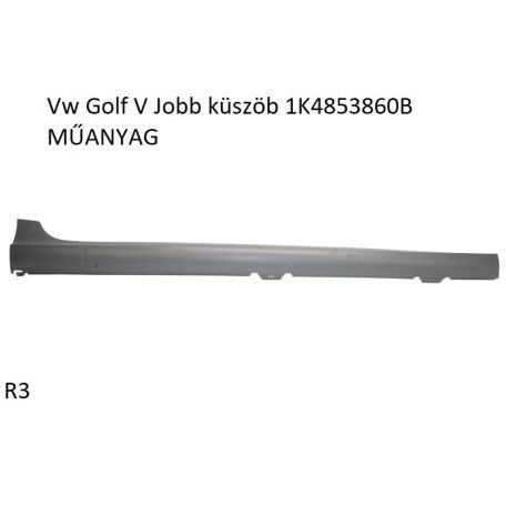 Vw Golf V Jobb küszöb 1K4853860B MŰANYAG