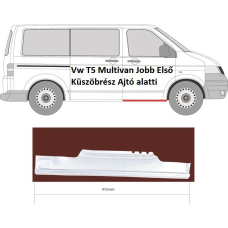 Vw T5 Multivan Jobb Első Küszöbrész Ajtó alatti