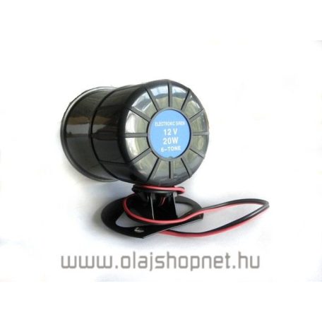 Egyszólamú autóriasztó sziréna, 12V, 20W 