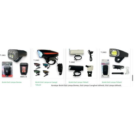 Kerekpar Bicikli Első Lámpa Elemes, Első Lámpa Csengővel tölthető, Első Lámpa tölthető, Válasszon==