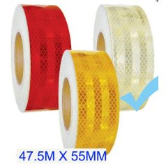   Fényvisszaverő szalag "E" jeles 45.7M - Fehér M-HT-3W 55MM