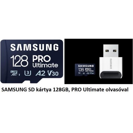 SAMSUNG SD kártya 128GB, PRO Ultimate olvasóval
