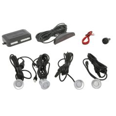 Hátsó Tolatóradar készlet Kijelzővel 4 radaros Ezüst