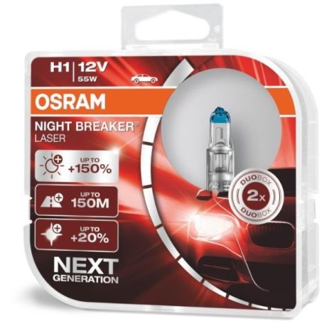 OSRAM Night Breaker Laser H1  halogen 64150NL 12V 55W +150% 2 db-os