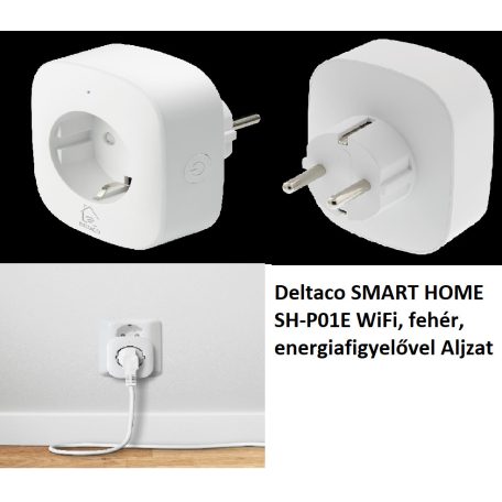 Deltaco SMART HOME SH-P01E WiFi, fehér, energiafigyelővel Aljzat