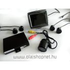 Tolatókamera szett, 3,5" színes kijelzővel, 4 db tolatóradar szenzorral