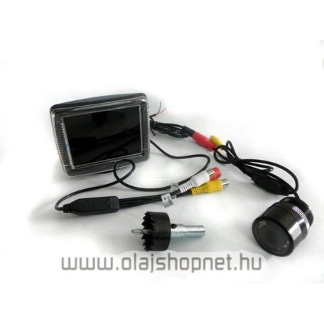 Tolatókamera szett, 3,5" színes kijelzővel, 4 db tolatóradar szenzorral