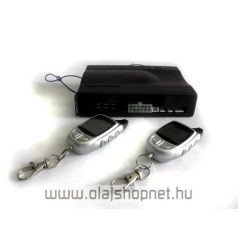   Kétirányú autóriasztó, távindításos, pageres, időkijelzéssel, 1,5 km-es hatótávolsággal, turbo timerrel