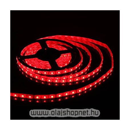 Flexibilis SMD LED szalag, vizálló, 60LED/m, piros fényű, méterben